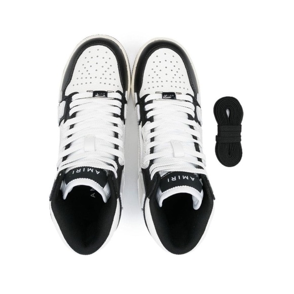 AMIRI Toddler High Top Genuine Leather Skull Bone Sneakers Size 9C - Picture 5 of 14
